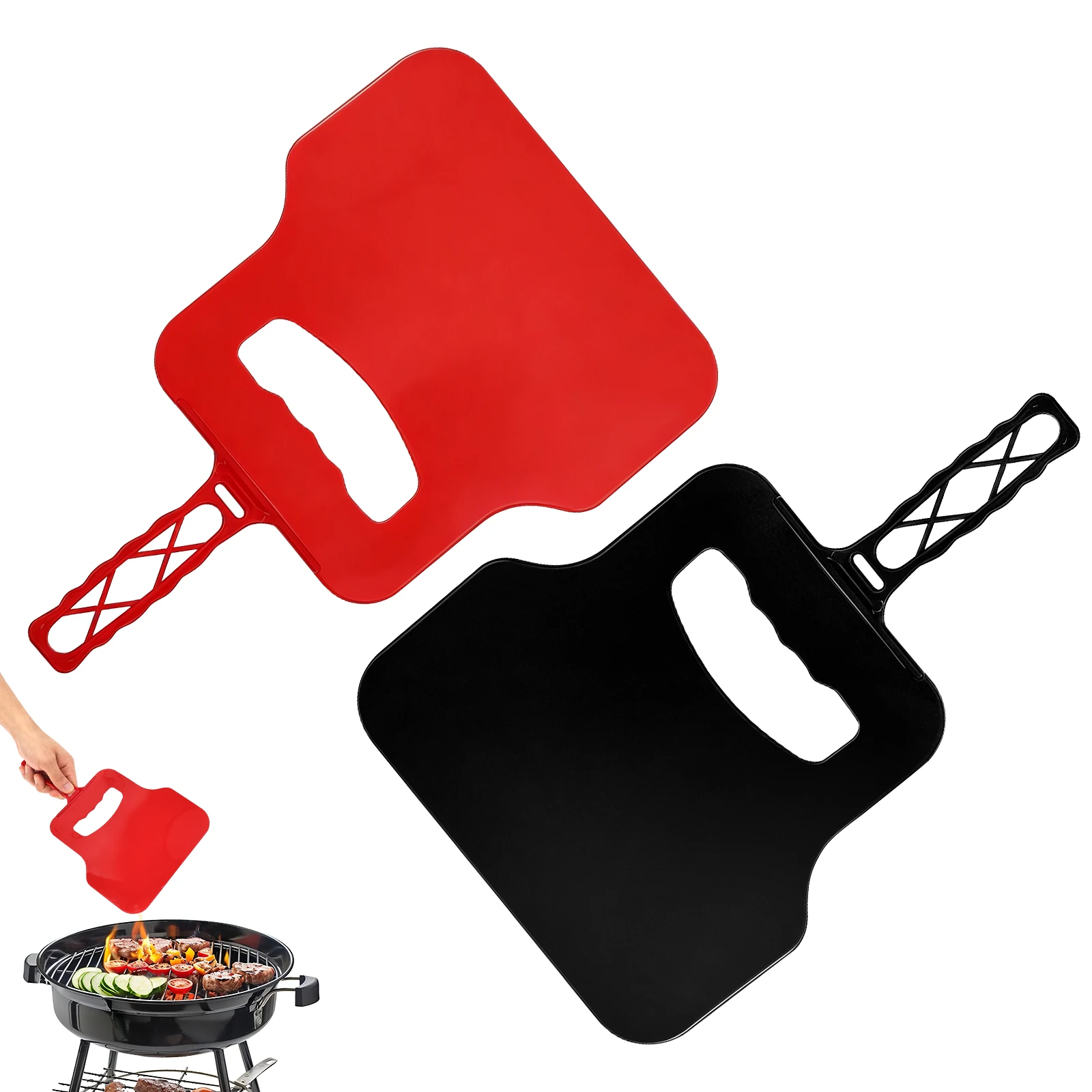 Outdoor Camping Cooking Set - Ventilador Manual de Plástico, Herramienta Portátil