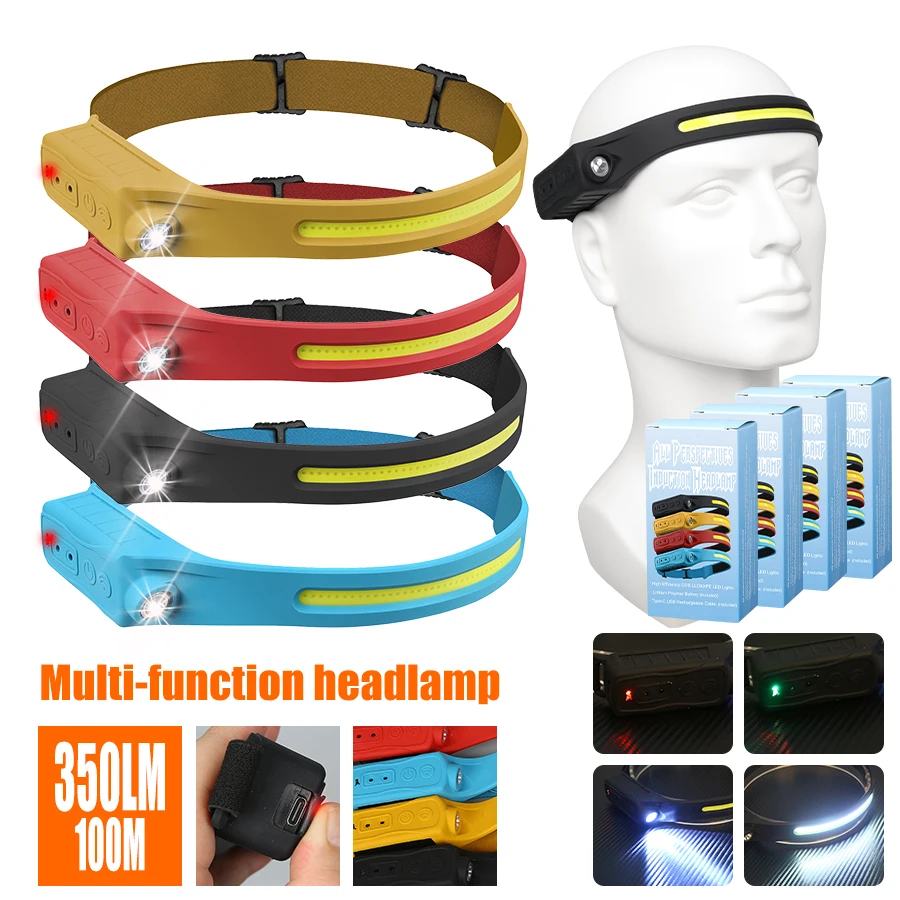 Headlamp - Linterna frontal recargable con Sensor de