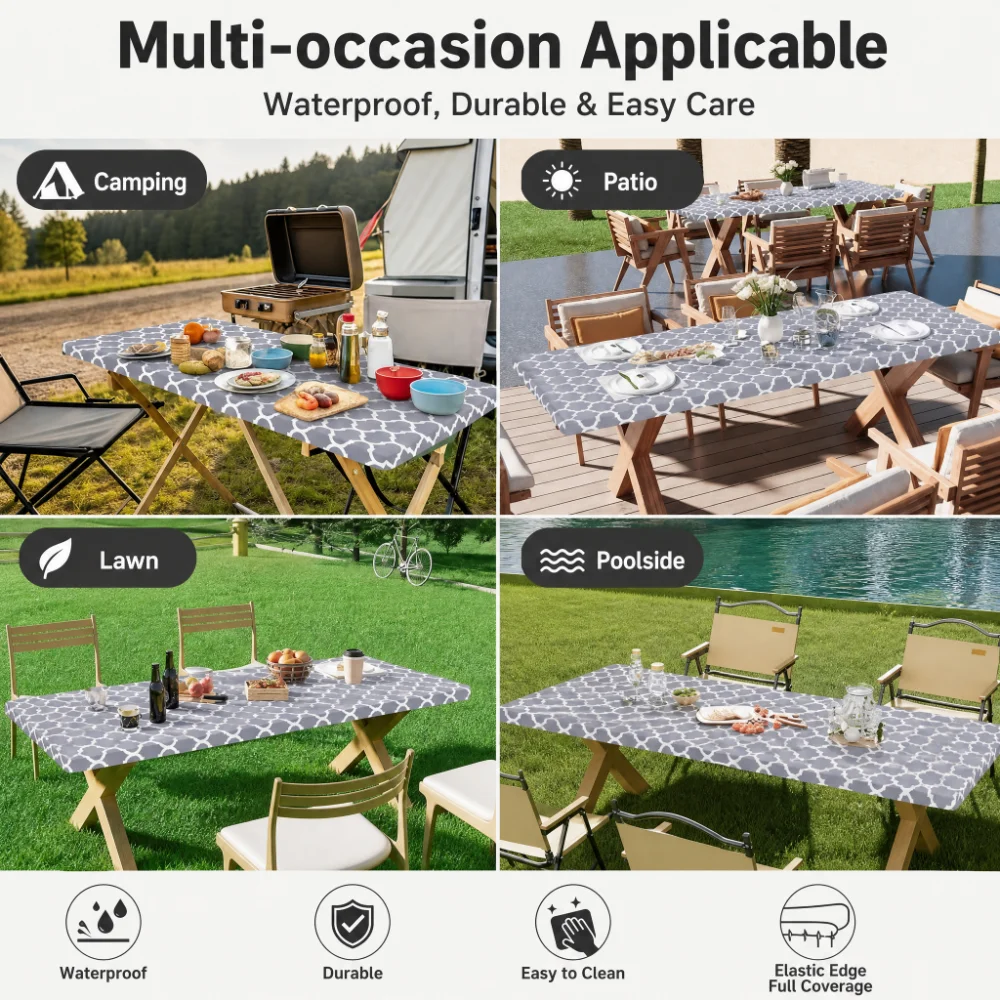 Outdoor Camping Table - Funda para Mesa Rectangular, Cubierta Elástica