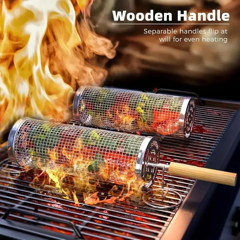 Outdoor Camping Cooking Set - Juego de Cestas Redondas de Acero