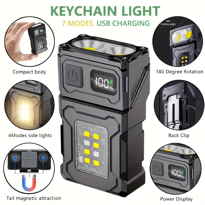 Outdoor Camping Accessories - Mini linterna de bolsillo LED recargable,