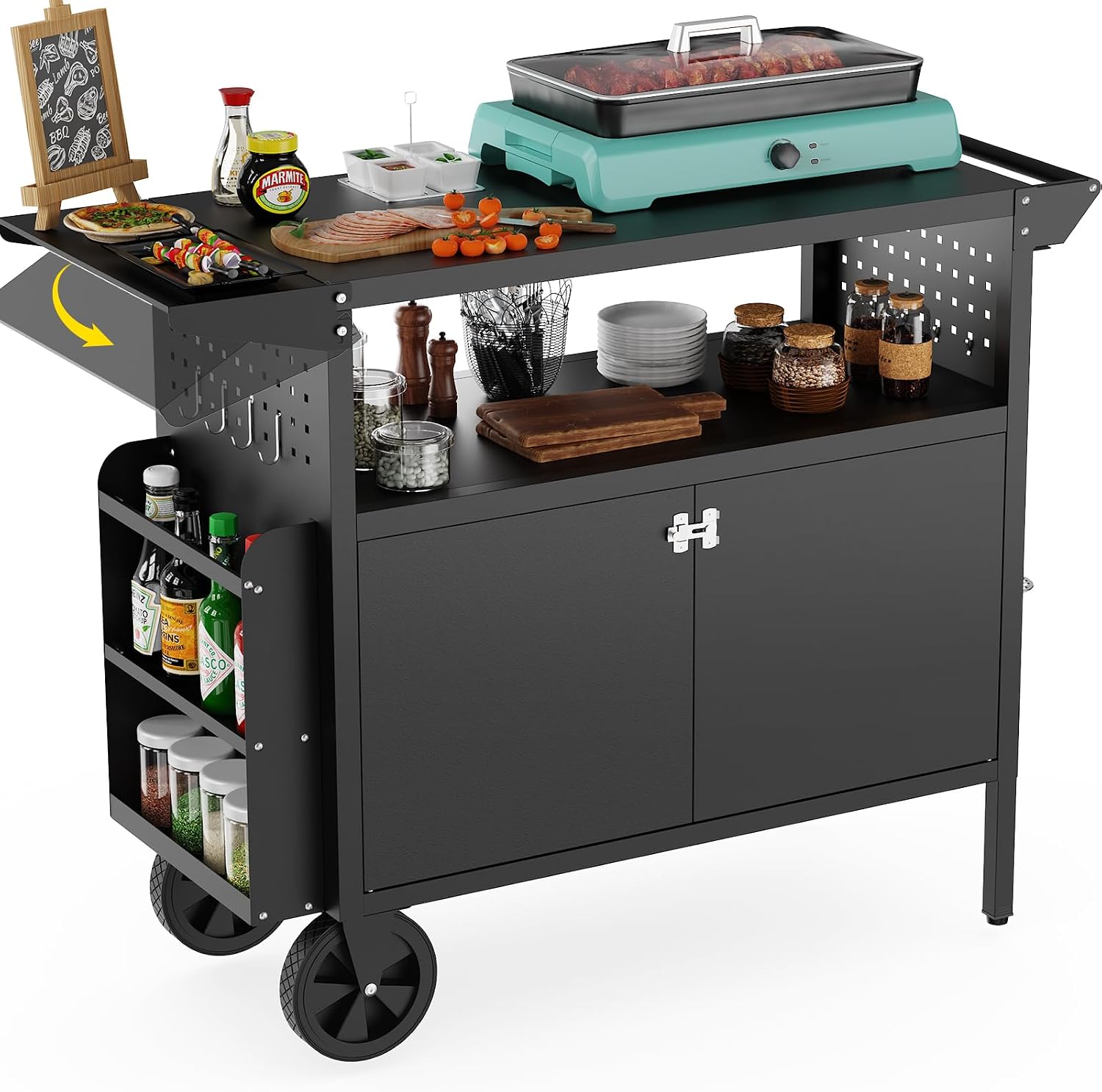 Outdoor Camping Table - Carrito de parrilla para exteriores con
