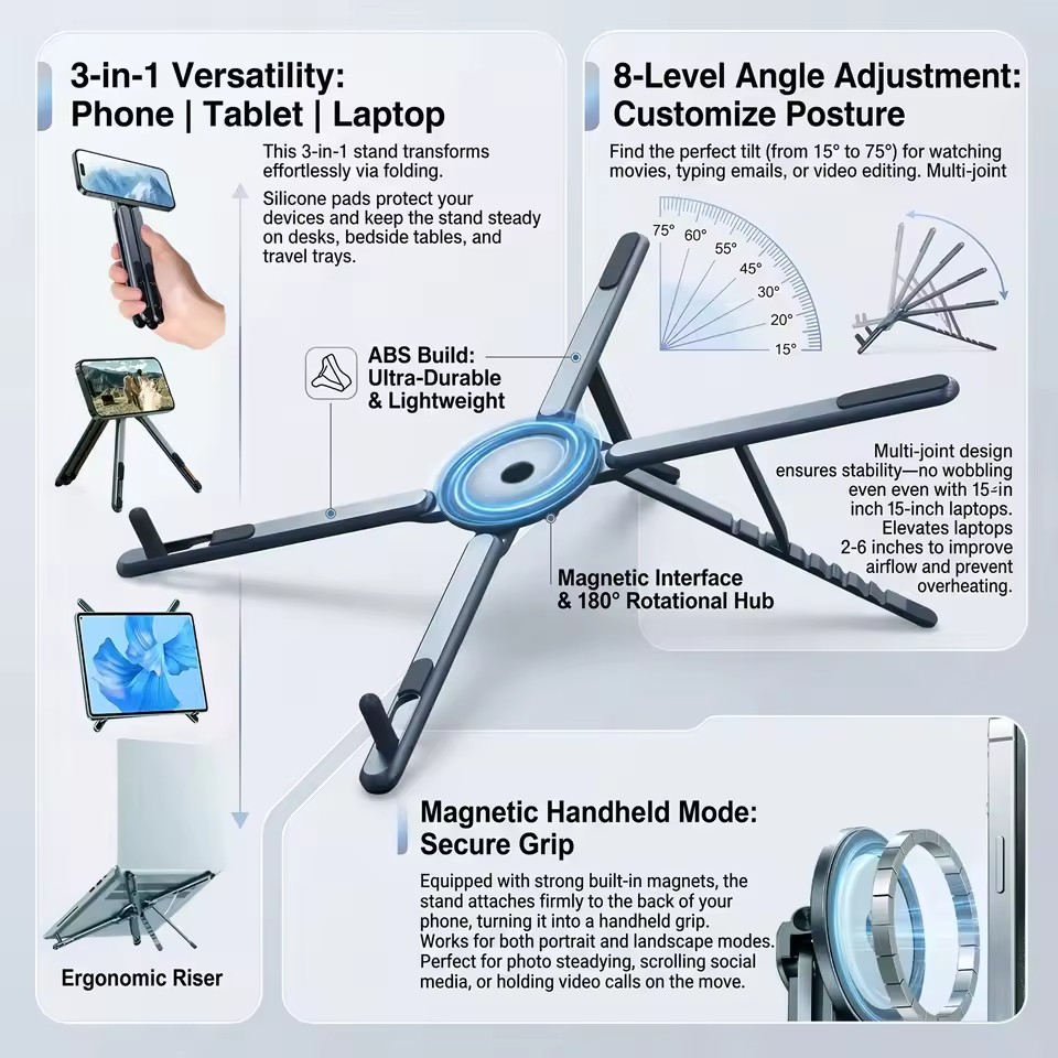 Outdoor Camping Table - Soporte Magnético Portátil para Teléfono y