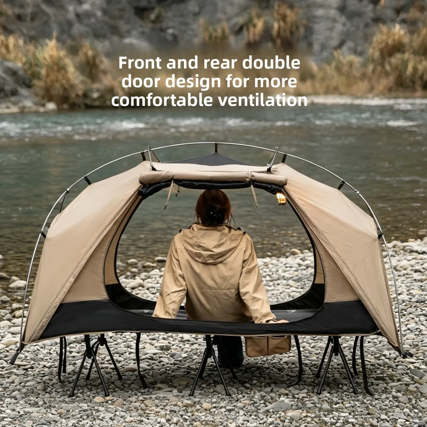 Outdoor Camping Canopy - MOUNTAINHIKER Cama de Campaña para Exteriores,