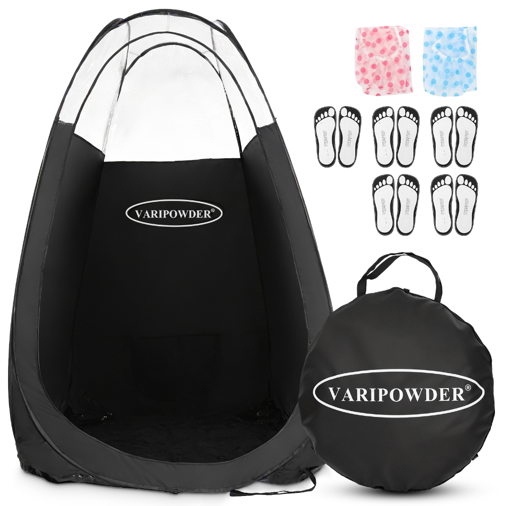 Outdoor Camping Toilet Tent - Carpa Negra Portátil para Bronceado con