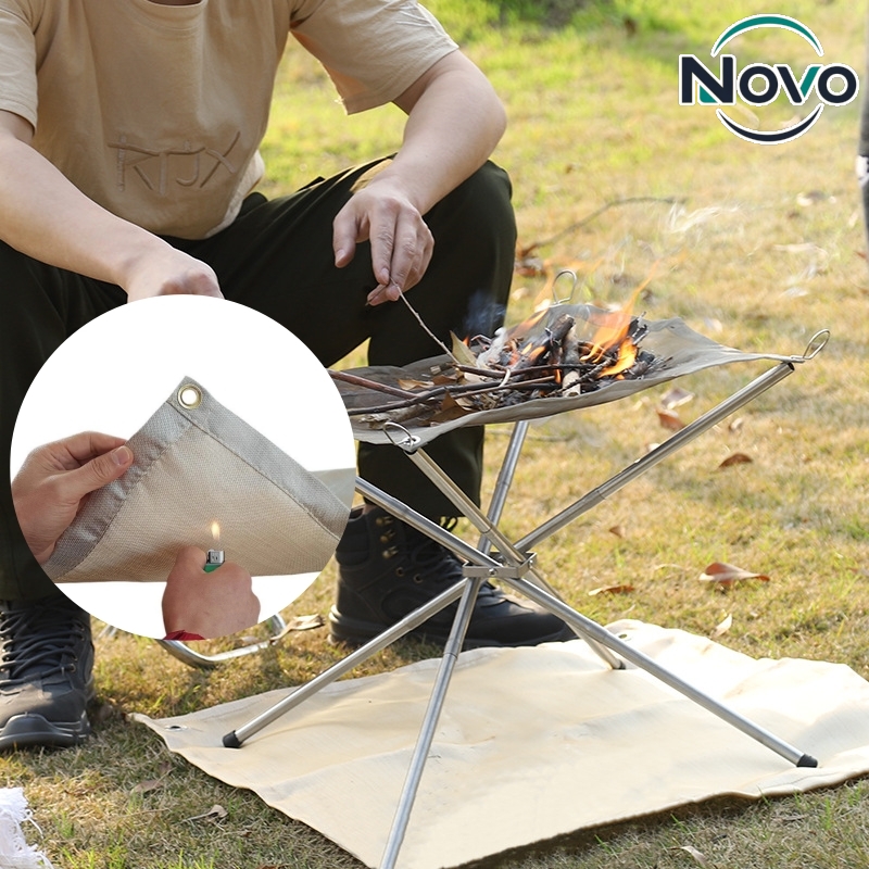 Outdoor Camping Fire Pit - Alfombra Ignífuga para Acampar al Aire