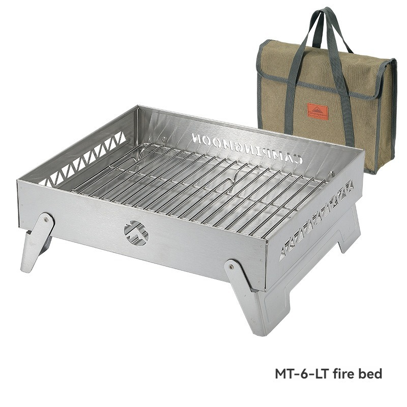 Outdoor Camping Fire Pit - CAMPINGMOON MT-6-LT, Mesa de Acero Inoxidable