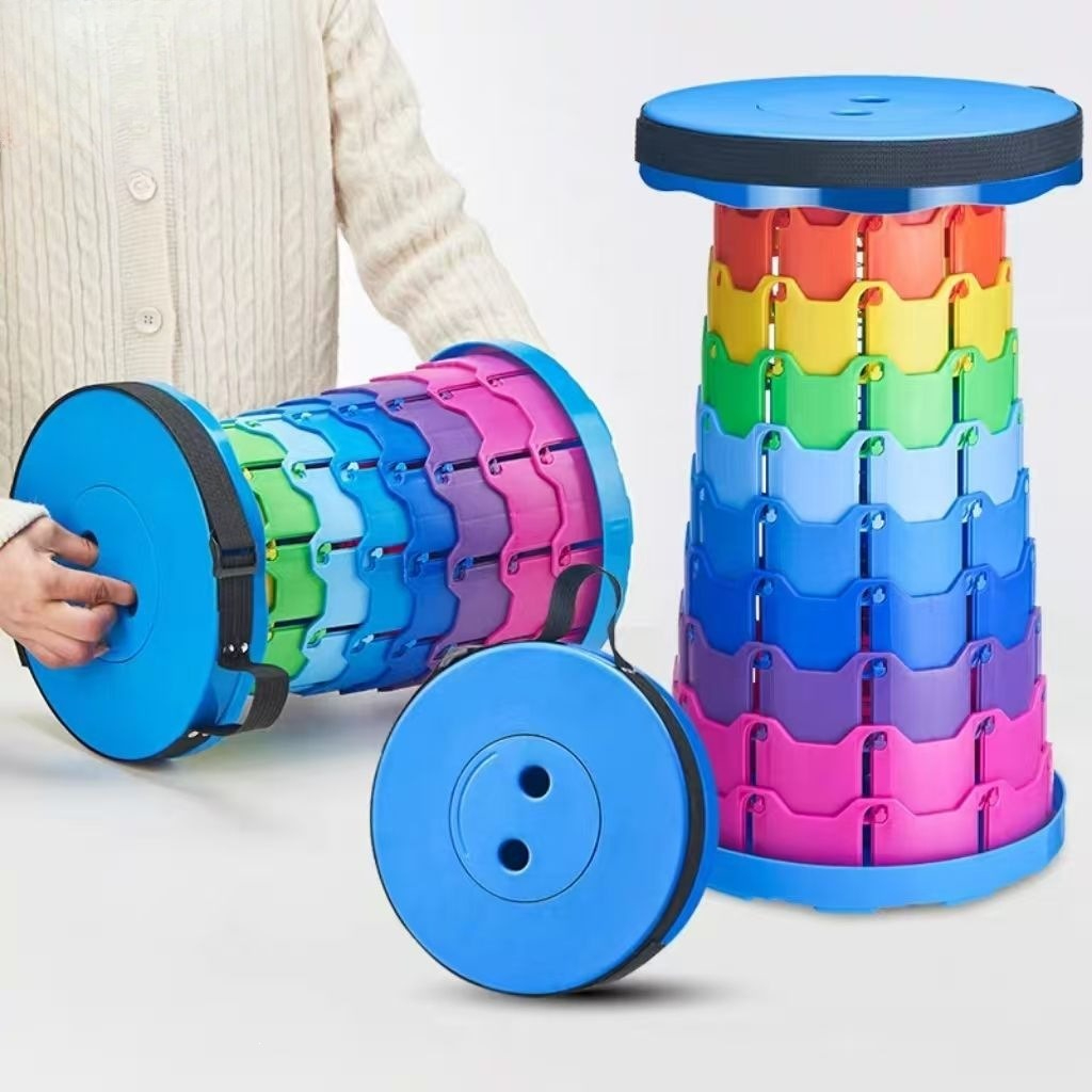 Outdoor Camping Accessories - Taburete Telescópico Plegable Rainbow para Camping,