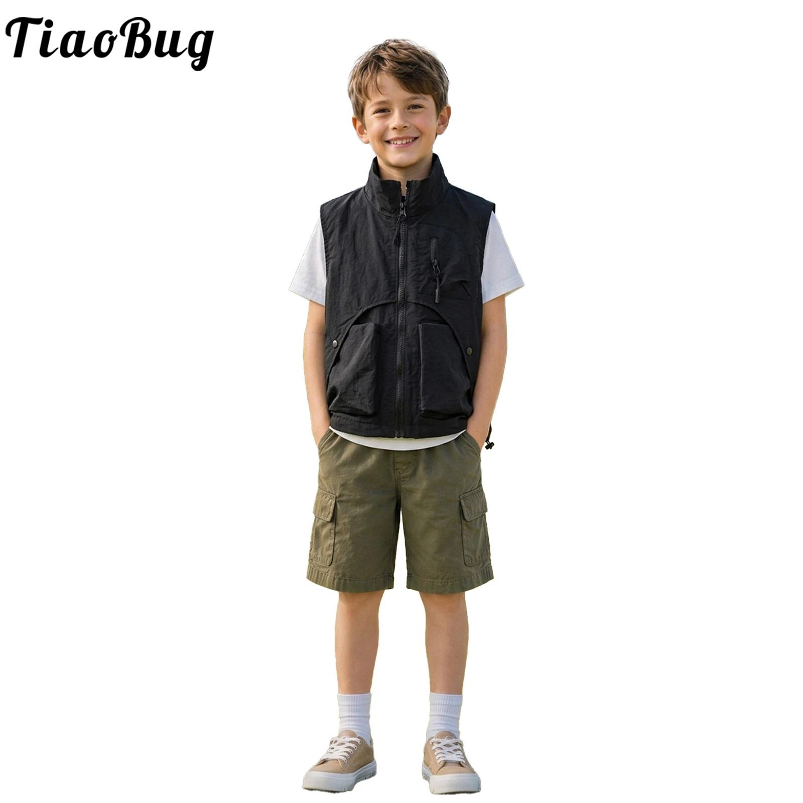 Outdoor Camping Kids Activities - Chaleco Cargo con Cierre para Niños,