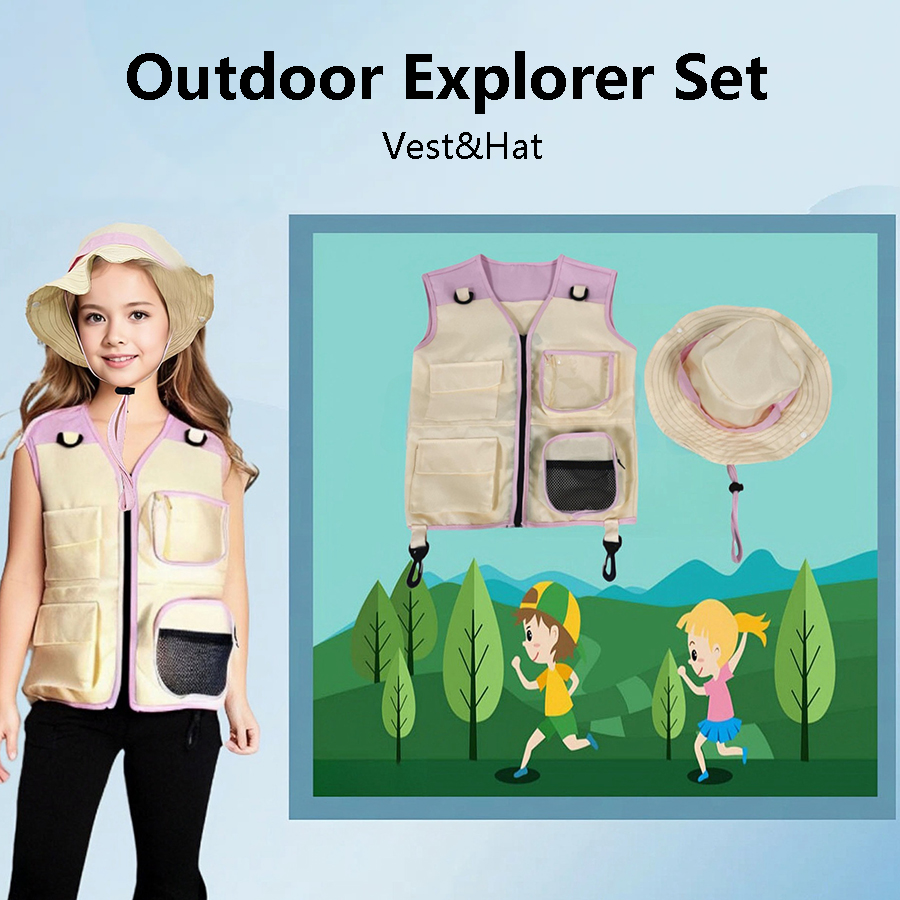 Outdoor Camping Kids Activities - Chaleco de explorador para niños, traje