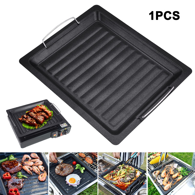 Outdoor Camping Cooking Set - Sartén cuadrada gruesa para exteriores con