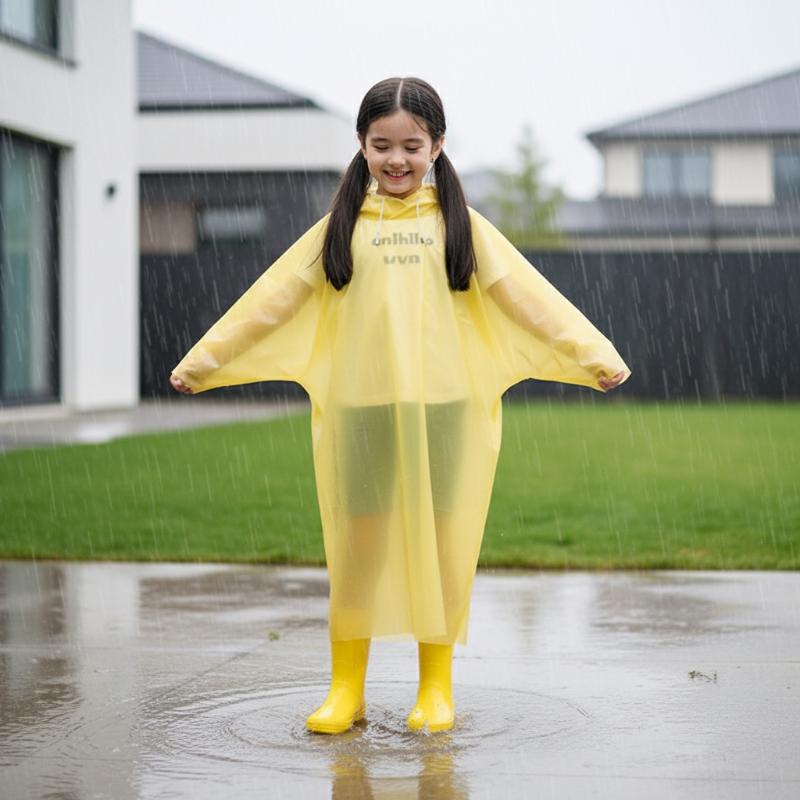 Outdoor Camping Kids Activities - Impermeable Desechable para Niños, Poncho de