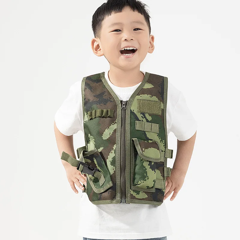 Outdoor Camping Kids Activities - Chaleco Táctico para Niños, Estilo Militar,