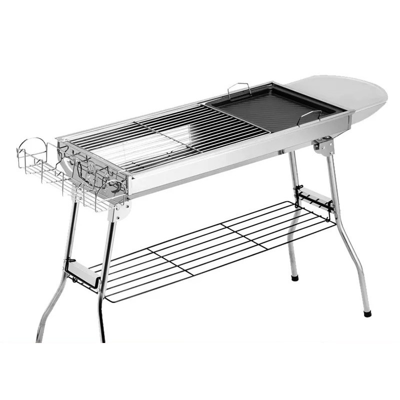 Outdoor Camping Cooking Set - Parrilla de Carbón Plegable Grande para