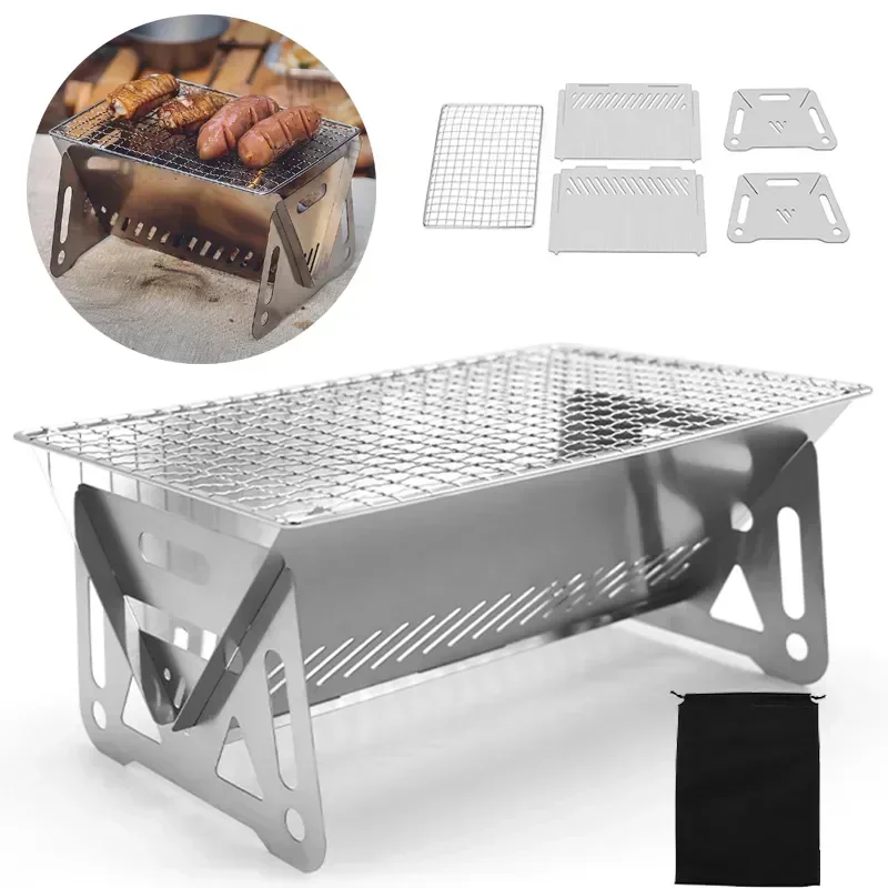 Outdoor Camping Fire Pit - Parrilla Portátil Plegable para Barbacoa, Estufa