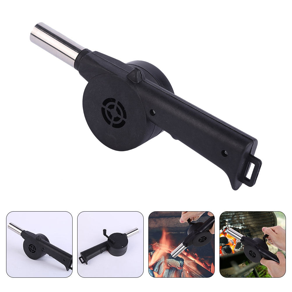 Outdoor Camping Fire Pit - Ventilador Manual de Manivela Negra para