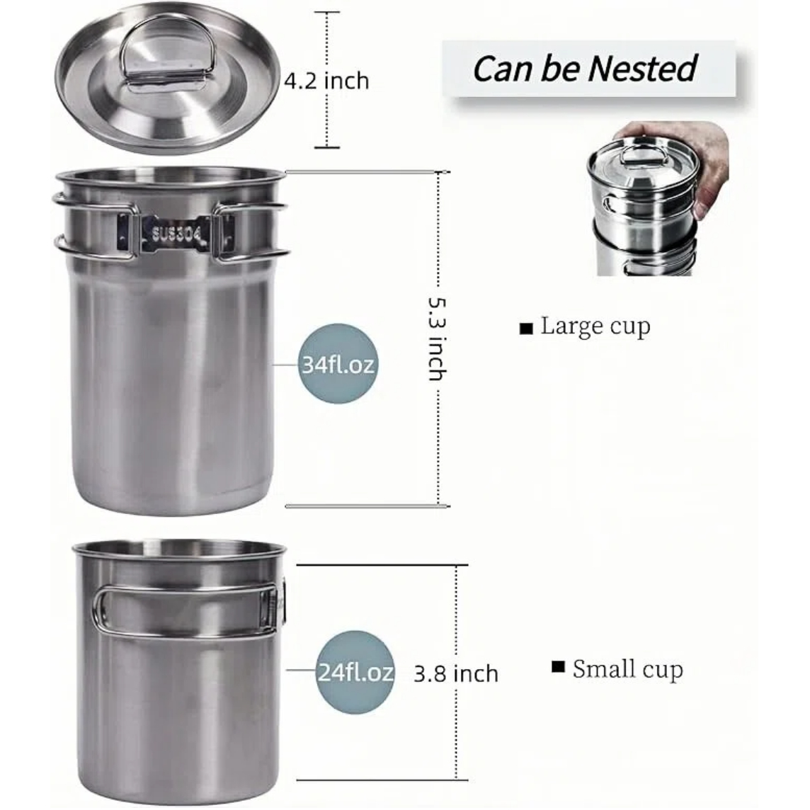 Tazas plegables para acampar,  - Outdoor Camping Cooking Set reseña y precio