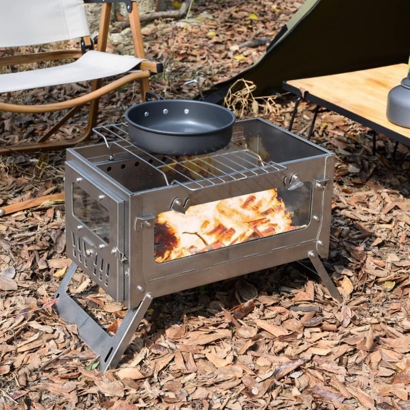 Estufa de tienda portátil de a - Outdoor Camping Fire Pit reseña y precio