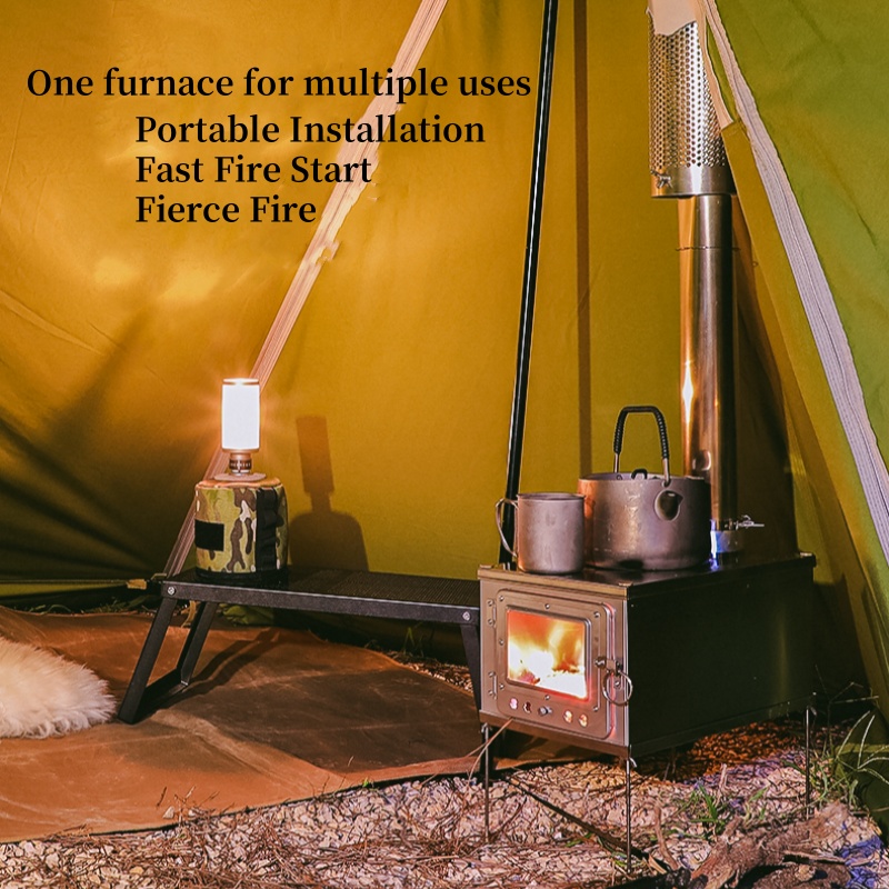 Tienda de campaña plegable, es - Outdoor Camping Wood Stove reseña y precio