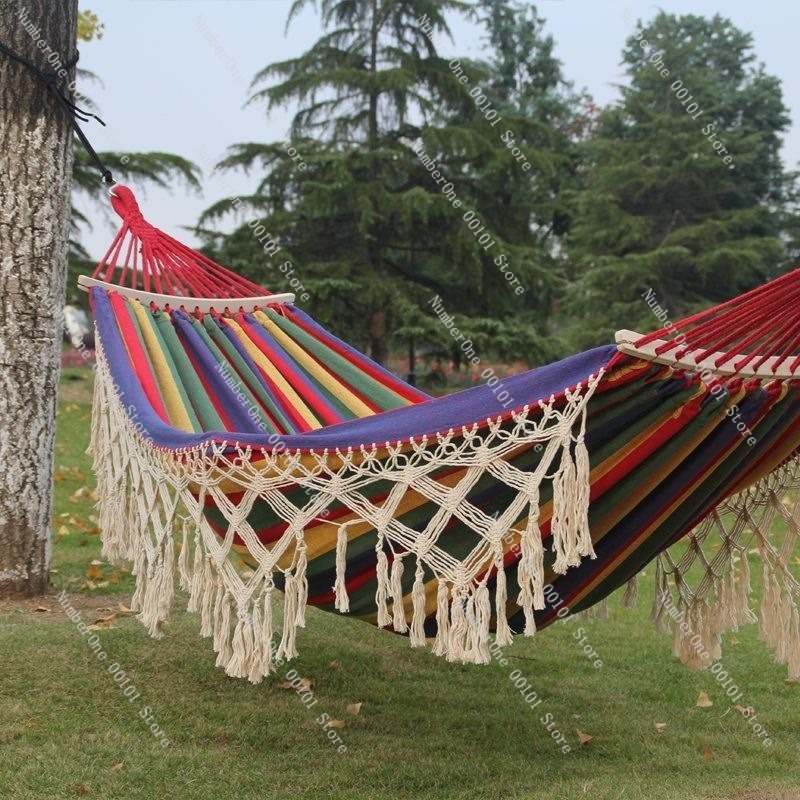 Hamaca Doble de Lona con Borla - Outdoor Camping Hammock reseña y precio