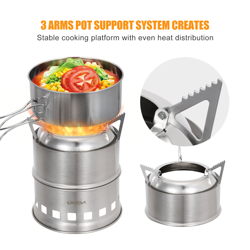 Lixada-estufa de leña de acero - Outdoor Camping Wood Stove reseña y precio