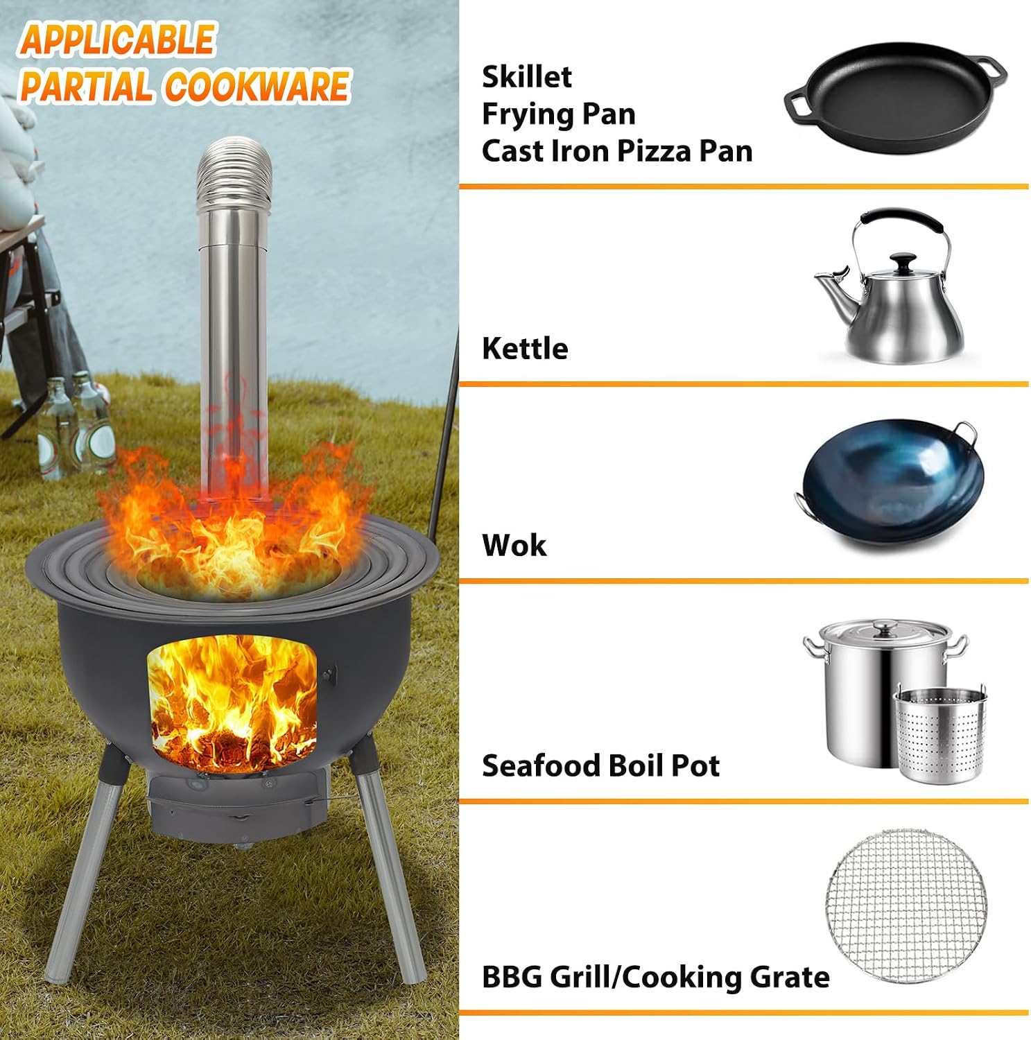 Estufa Portátil de Leña para A - Outdoor Camping Wood Stove reseña y precio