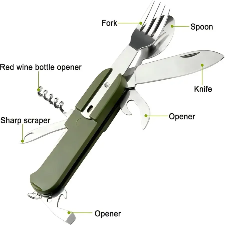 Juego de Utensilios de Viaje 5 - Outdoor Camping Utensils reseña y precio