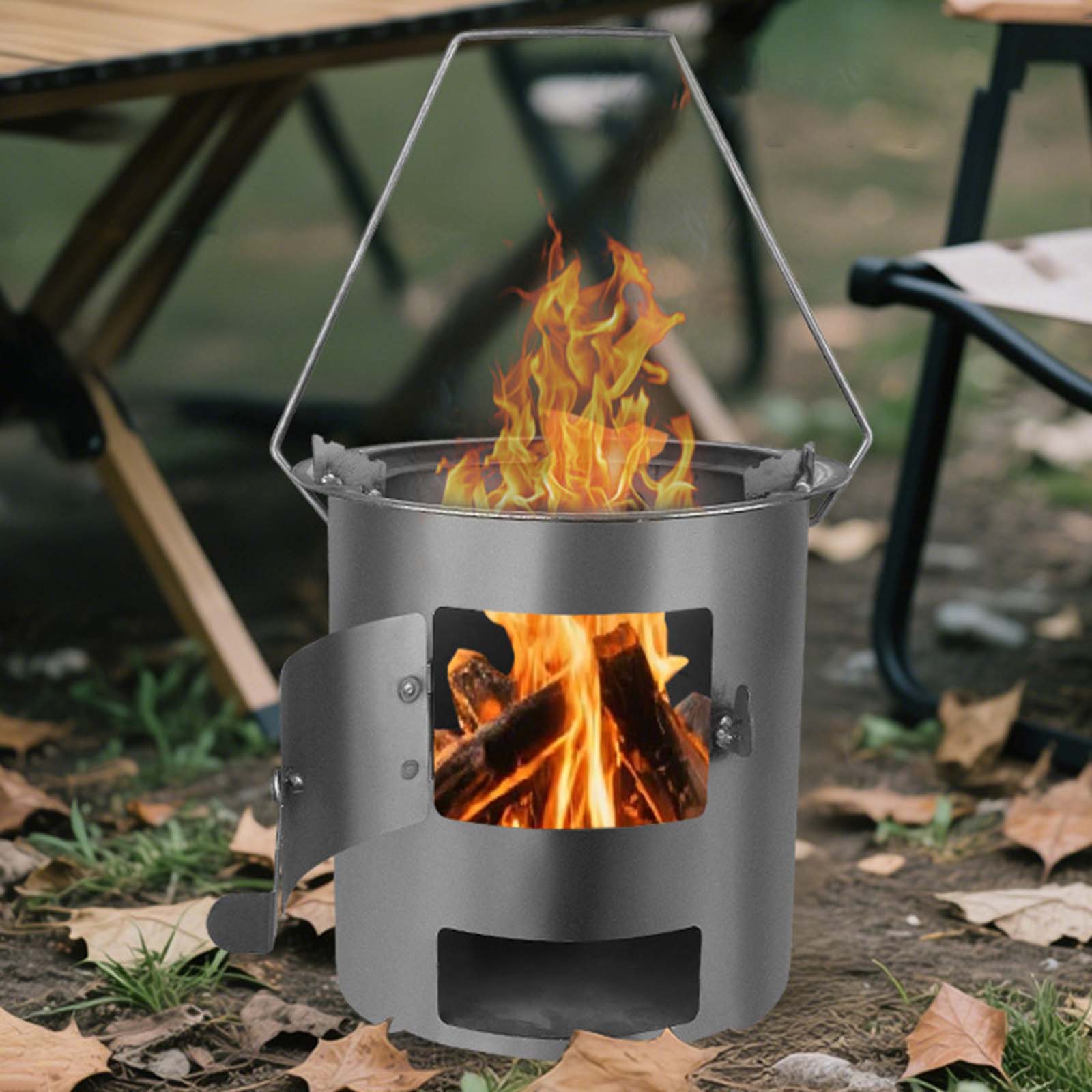 Horno de madera portátil de 20 - Outdoor Camping Fire Pit reseña y precio
