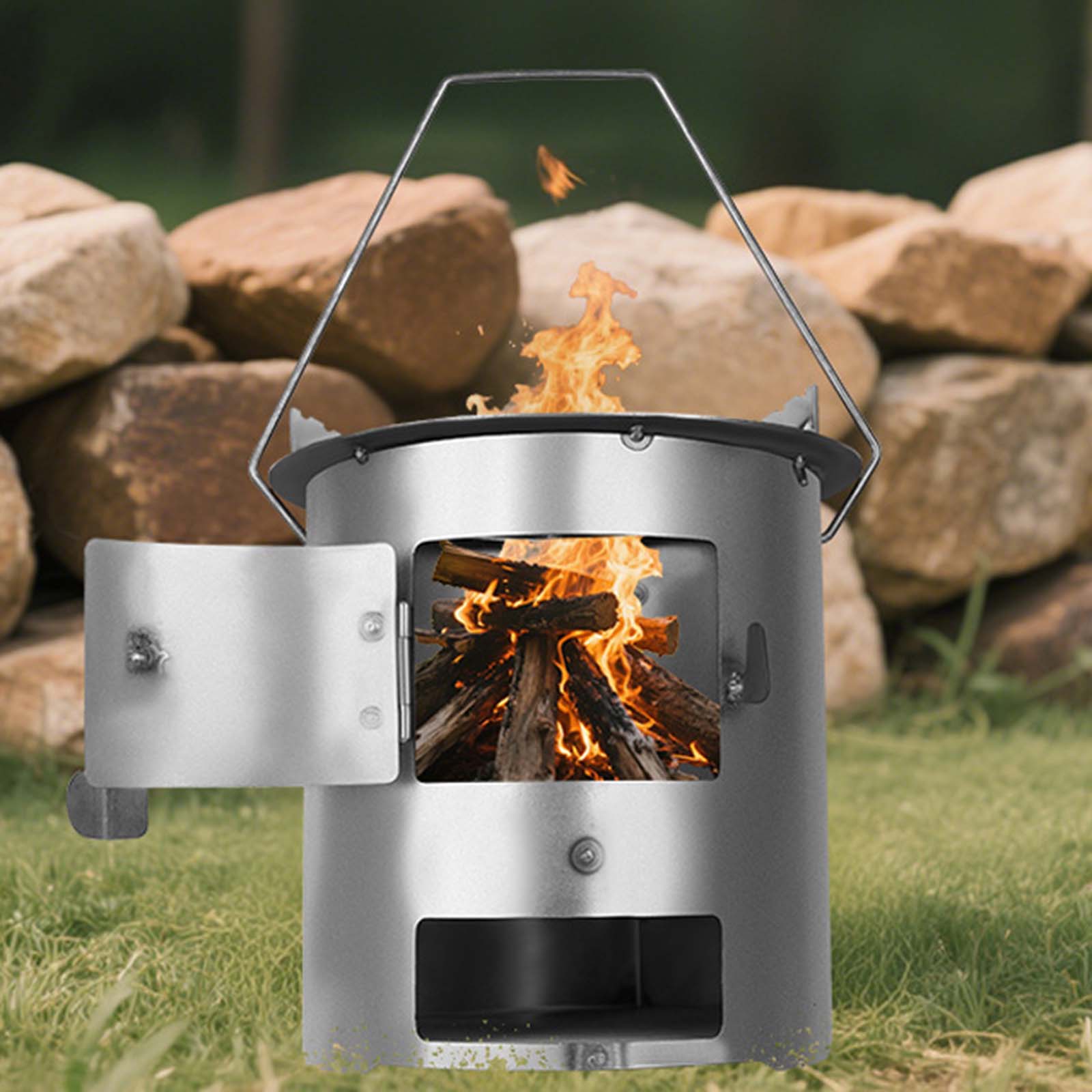 Horno de madera portátil de 20 - Outdoor Camping Fire Pit reseña y precio