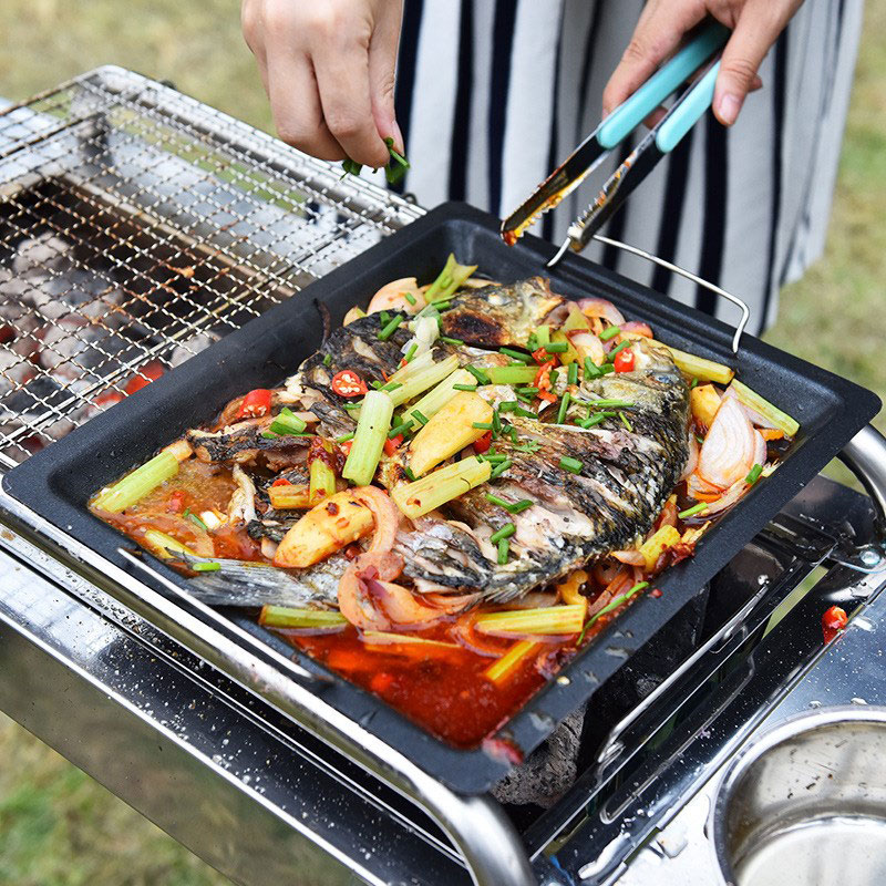 Sartén cuadrada gruesa para ex - Outdoor Camping Cooking Set reseña y precio