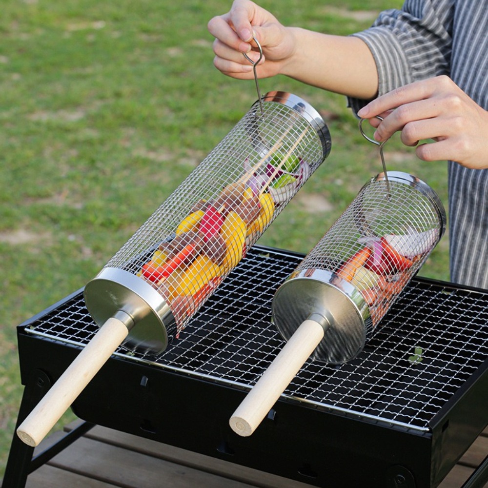 Cesta de barbacoa giratoria de - Outdoor Camping Cooking Set reseña y precio