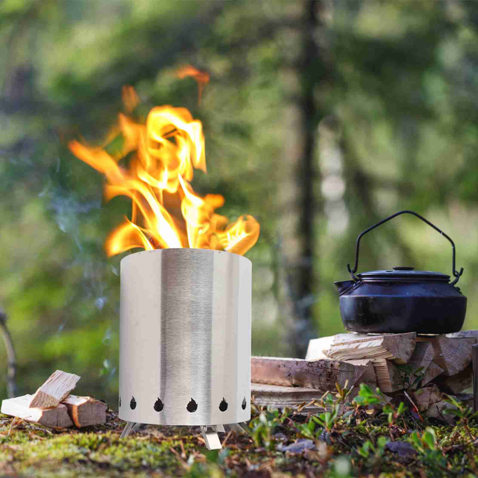 Estufa de leña para mochilero, - Outdoor Camping Wood Stove reseña y precio