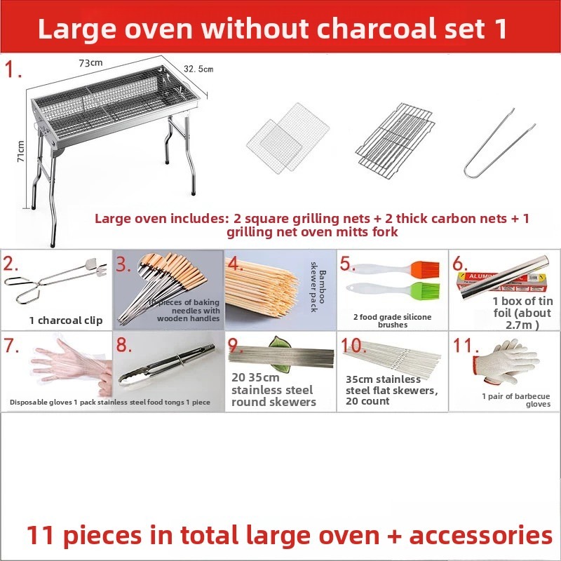 Parrilla de Carbón Plegable Gr - Outdoor Camping Cooking Set reseña y precio
