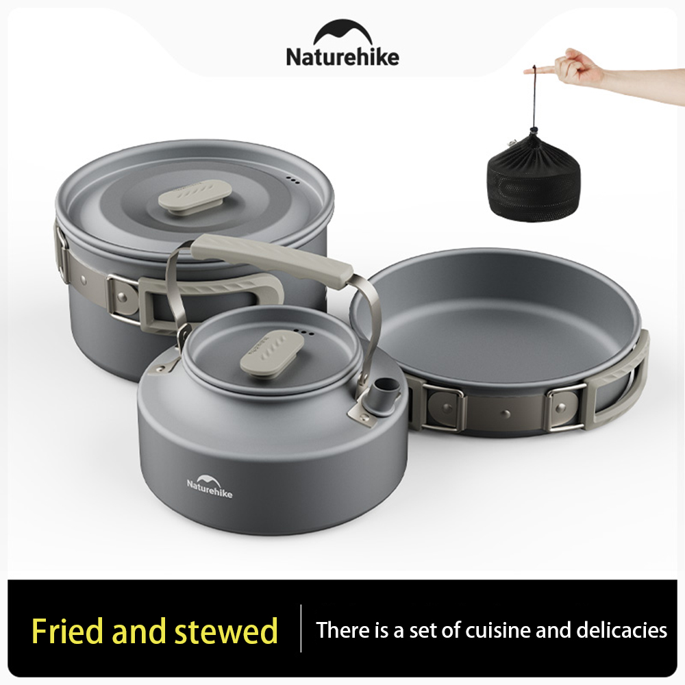 Naturehike-Juego de ollas al a - Outdoor Camping Cooking Set reseña y precio